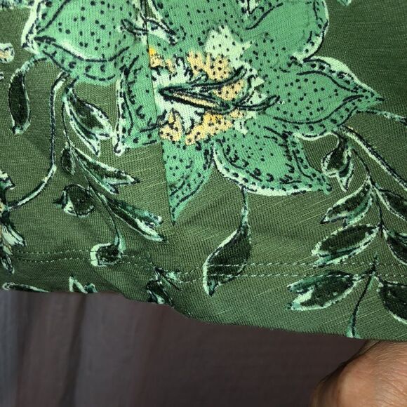 Style & Co XL Cotton Green Gold Pullover Henley with Roll Up Sleeves - Picture 7 of 12